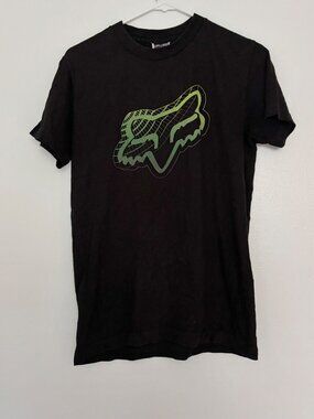 Fox Racing Men’s Small Black Green Graphic T-Shirt Y2K Motocross